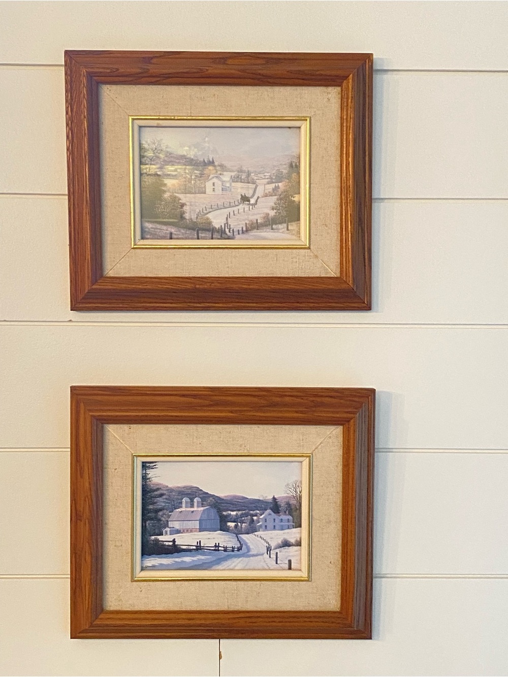 Vintage Set Of 2 Original Artwork By William J. Sanders Rural Quebec Farmlands